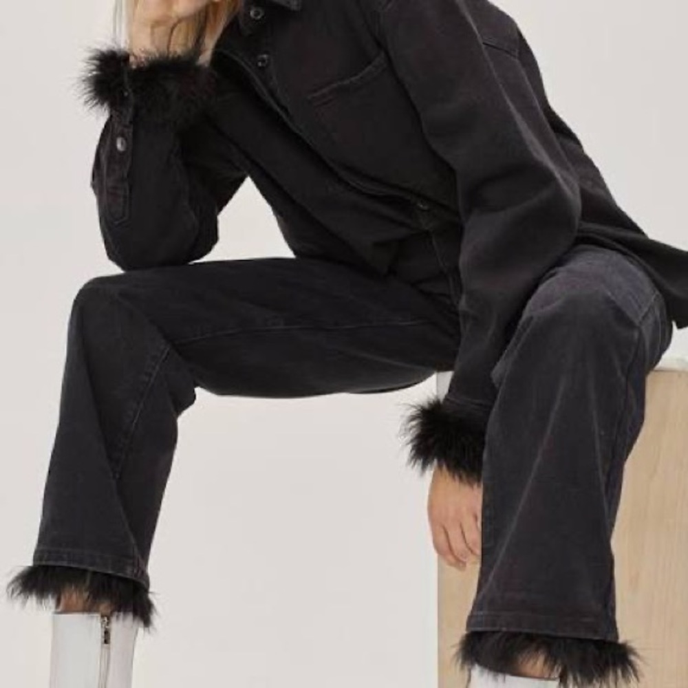 Nasty Gal Feather Jeans